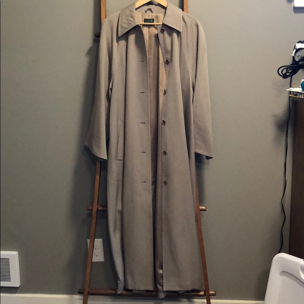 J. Crew Long Tan Trench Coat